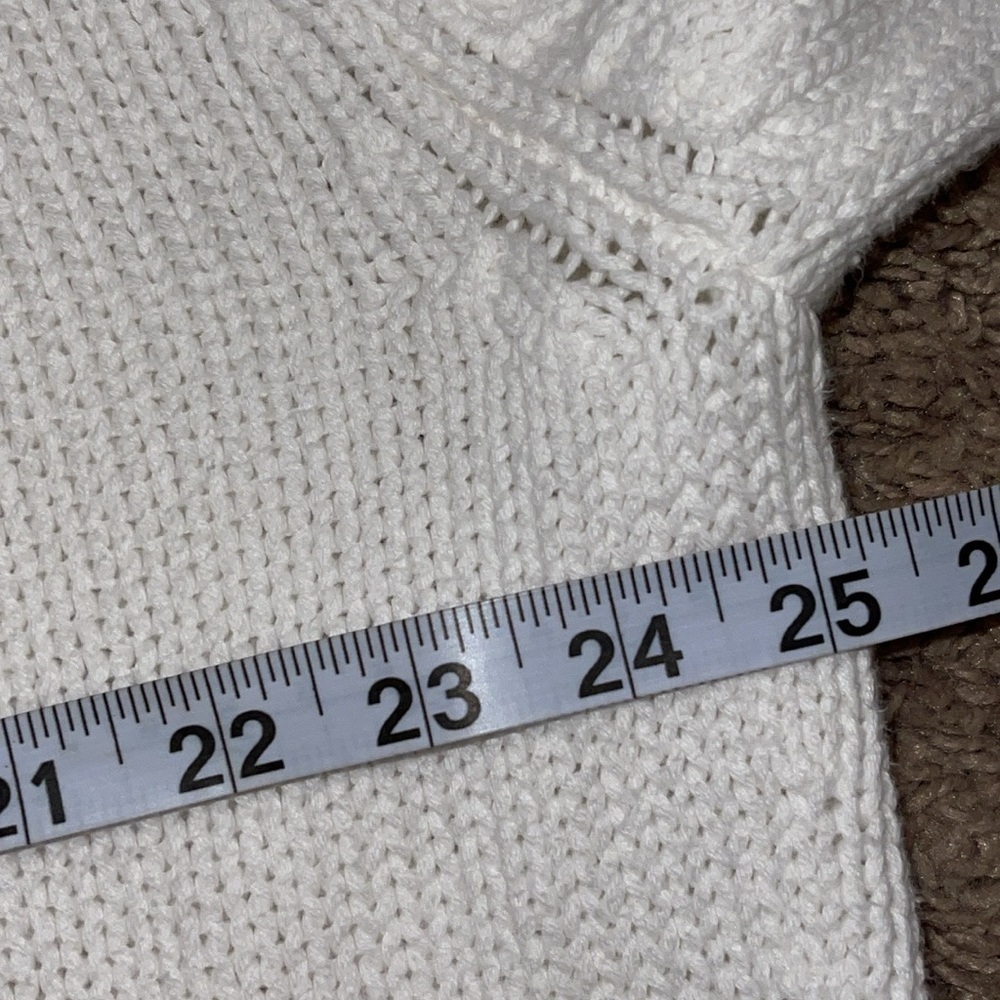 Daily Ritual Soft Cotton White Knit Sweater Sz. XL - Picture 11 of 14